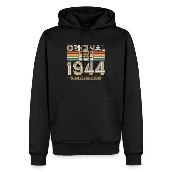 Unique birthday present 1944 79/80 years - Men’s Premium Organic Hoodie - black - Front - Nico (187cm)