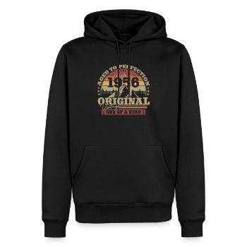 Vintage Geschenk 1956 67/68 Jahre - Männer Premium Bio Hoodie - Schwarz - Vorne - Nico (187cm)