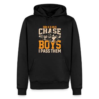 Manche Mädchen Jagen Jungen Ich Fahre Vorbei - Männer Premium Bio Hoodie - Schwarz - Vorne - Nico (187cm)