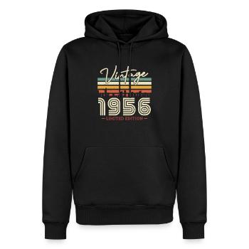 Cadeau d’anniversaire vintage 1956 - 67/68 ans - Sweat à capuche Premium bio Homme - noir - Devant - Nico (187cm)