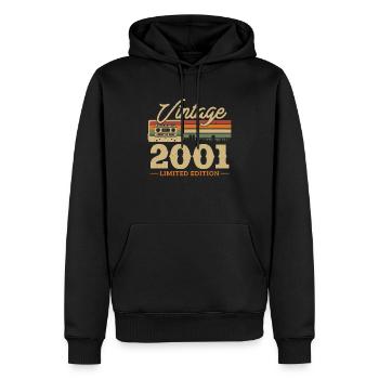 Vintage Geburtstagsgeschenk 2001 - Männer Premium Bio Hoodie - Schwarz - Vorne - Nico (187cm)