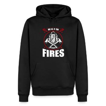 Echte Männer Bekämpfen Brände - Männer Premium Bio Hoodie - Schwarz - Vorne - Nico (187cm)