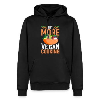 Mehr Veganes Kochen Ausprobieren - Männer Premium Bio Hoodie - Schwarz - Vorne - Nico (187cm)