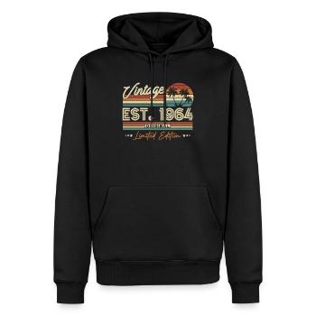 Vintage 1964 Geburtstagsgeschenk - Männer Premium Bio Hoodie - Schwarz - Vorne - Nico (187cm)