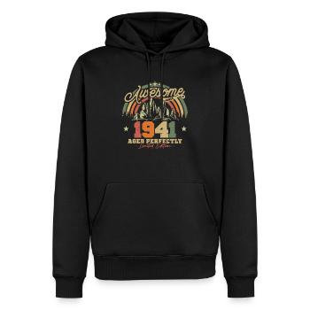 Cadeau d’anniversaire vintage 1941 82/83 ans - Sweat à capuche Premium bio Homme - noir - Devant - Nico (187cm)