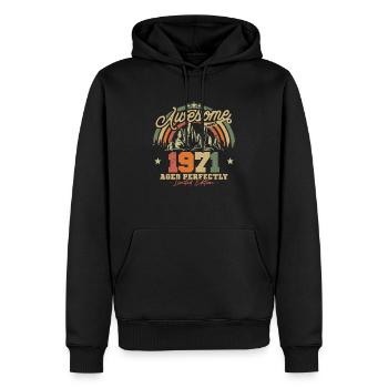 Vintage 1971 Geburtstagsgeschenk - Männer Premium Bio Hoodie - Schwarz - Vorne - Nico (187cm)