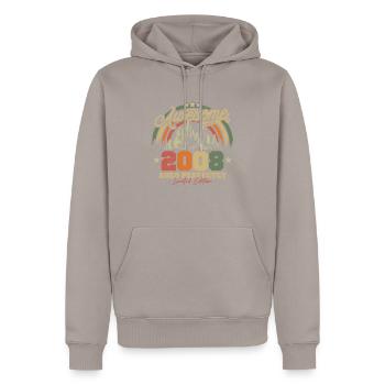 Vintage Birthday Gift 2008 - Men’s Premium Organic Hoodie - taupe - Front - Nico (187cm)
