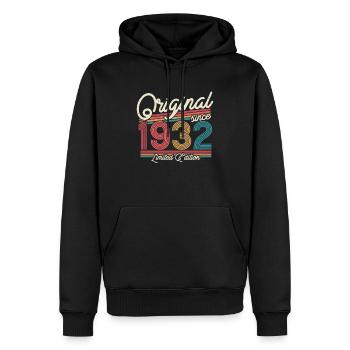 Vintage 1932 Geburtstagsgeschenk - Männer Premium Bio Hoodie - Schwarz - Vorne - Nico (187cm)