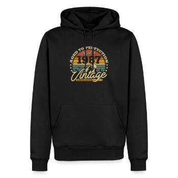 Vintage Geburtstagsgeschenk 1987 - Männer Premium Bio Hoodie - Schwarz - Vorne - Nico (187cm)