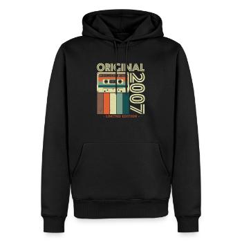 Vintage 2007 Gift - Men’s Premium Organic Hoodie - black - Front - Nico (187cm)