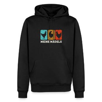 Bauernhof Landwirt Hennen Huhn Hühner Mädels - Männer Premium Bio Hoodie - Schwarz - Vorne - Nico (187cm)