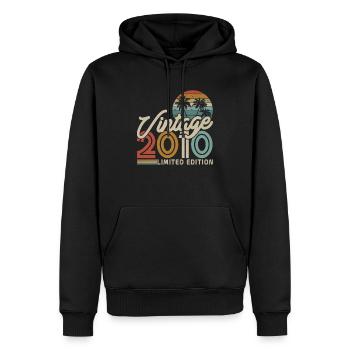 Vintage Geburtstagsgeschenk 2010 - Männer Premium Bio Hoodie - Schwarz - Vorne - Nico (187cm)