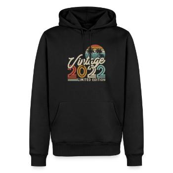 Vintage Birthday Gift 2022 - Men’s Premium Organic Hoodie - black - Front - Nico (187cm)