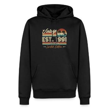 Vintage Geburtstagsgeschenk 1991 - Männer Premium Bio Hoodie - Schwarz - Vorne - Nico (187cm)