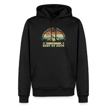 Retro Birthday Joy '06 - Men’s Premium Organic Hoodie - black - Front - Nico (187cm)