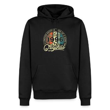 1996 Surprise d’anniversaire - Sweat à capuche Premium bio Homme - noir - Devant - Nico (187cm)