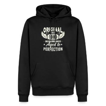 Legendary 1983 year of birth - Men’s Premium Organic Hoodie - black - Front - Nico (187cm)