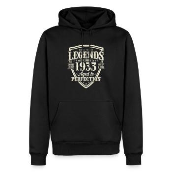 1933er Vintage Legende - Sweat à capuche Premium bio Homme - noir - Devant - Nico (187cm)