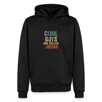 Cool guys are called Josiah - Männer Premium Bio Hoodie - Schwarz - Vorne - Nico (187cm)