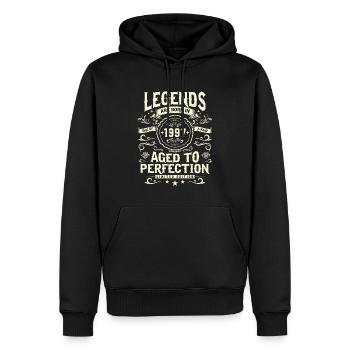 Légendaire 26e anniversaire 1997 - Sweat à capuche Premium bio Homme - noir - Devant - Nico (187cm)