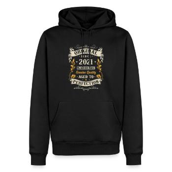 Retro Birthday Gift 2021 - Men’s Premium Organic Hoodie - black - Front - Nico (187cm)