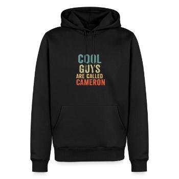 Les gars cool s’appellent Cameron - Sweat à capuche Premium bio Homme - noir - Devant - Nico (187cm)