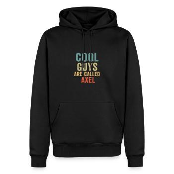 Cool guys are called Axel - Men’s Premium Organic Hoodie - black - Front - Nico (187cm)