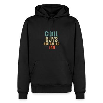 Cool guys are called Ian - Männer Premium Bio Hoodie - Schwarz - Vorne - Nico (187cm)
