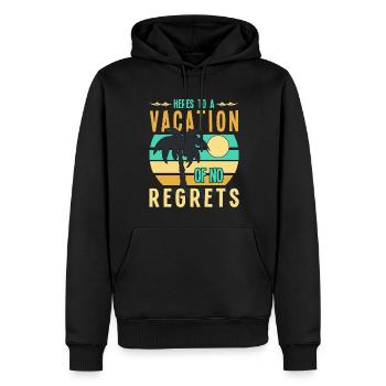 Auf Einen Urlaub Ohne Reue - Männer Premium Bio Hoodie - Schwarz - Vorne - Nico (187cm)