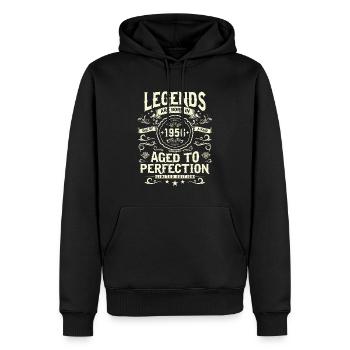 1956 Vintage Birthday Legend - Sweat à capuche Premium bio Homme - noir - Devant - Nico (187cm)