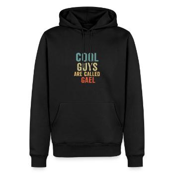 Les mecs cool s’appellent Gael - Sweat à capuche Premium bio Homme - noir - Devant - Nico (187cm)