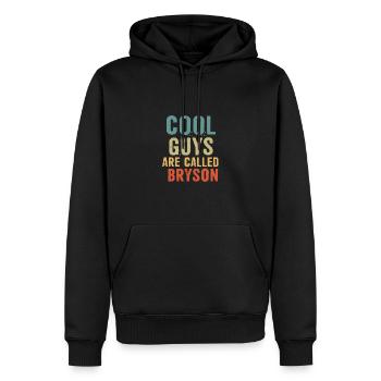 Cool guys are called Bryson - Männer Premium Bio Hoodie - Schwarz - Vorne - Nico (187cm)