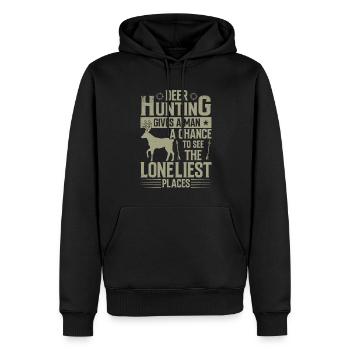 Die Hirschjagd Gibt Einem Mann Die Möglichkeit - Männer Premium Bio Hoodie - Schwarz - Vorne - Nico (187cm)