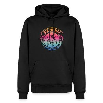 Avertissement Les filles boivent à nouveau - Sweat à capuche Premium bio Homme - noir - Devant - Nico (187cm)
