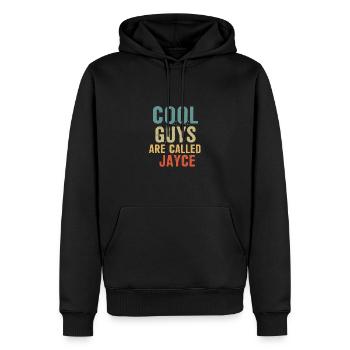 Les mecs cool s’appellent jayce - Sweat à capuche Premium bio Homme - noir - Devant - Nico (187cm)