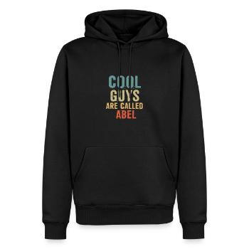 Cool guys are called abel - Männer Premium Bio Hoodie - Schwarz - Vorne - Nico (187cm)
