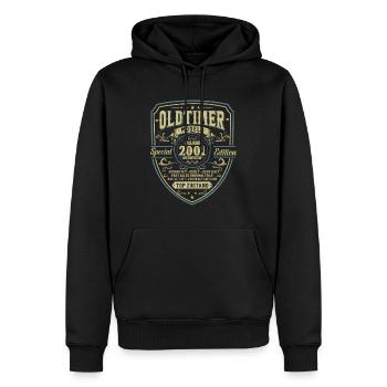 Vintage 2001 Geschenkidee - Männer Premium Bio Hoodie - Schwarz - Vorne - Nico (187cm)