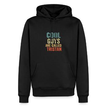 Cool guys are called tristan - Männer Premium Bio Hoodie - Schwarz - Vorne - Nico (187cm)