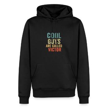 Cool guys are called victor - Men’s Premium Organic Hoodie - black - Front - Nico (187cm)
