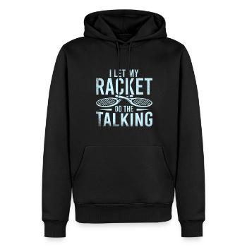 Ich Lasse Meinen Schläger Sprechen - Männer Premium Bio Hoodie - Schwarz - Vorne - Nico (187cm)