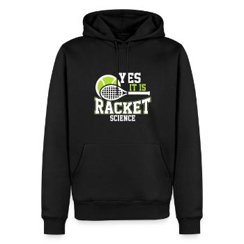 Oui, c’est Racket Science - Sweat à capuche Premium bio Homme - noir - Devant - Nico (187cm)