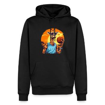 Giraffe spielt Basketball - Männer Premium Bio Hoodie - Schwarz - Vorne - Nico (187cm)