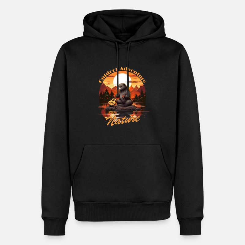 Bieber avec lettrage - Sweat à capuche Premium bio Homme - noir