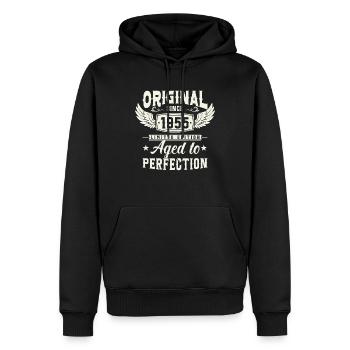 Vintage Vintage 1955 Cadeau - Sweat à capuche Premium bio Homme - noir - Devant - Nico (187cm)