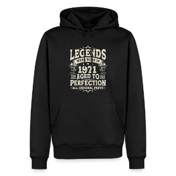 Legenden 1971 Geboren - Männer Premium Bio Hoodie - Schwarz - Vorne - Nico (187cm)