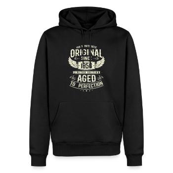 Authentisches Geburtstagsgeschenk 1956 - Männer Premium Bio Hoodie - Schwarz - Vorne - Nico (187cm)