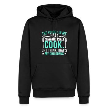 Die Stimmen In Meinem Kopf Sagen Mir - Kochen - Männer Premium Bio Hoodie - Schwarz - Vorne - Nico (187cm)
