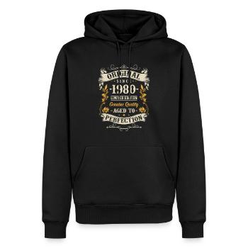 1980 Geburtstagsklassiker - Männer Premium Bio Hoodie - Schwarz - Vorne - Nico (187cm)