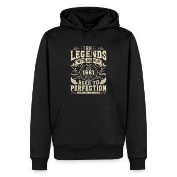 Legendärer Jahrgang '61 - Vintage Geschenk - Männer Premium Bio Hoodie - Schwarz - Vorne - Nico (187cm)