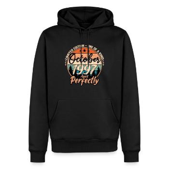 October 1997 anniversary 1997 legends October - Men’s Premium Organic Hoodie - black - Front - Nico (187cm)
